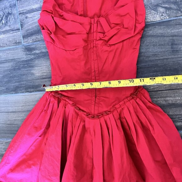 HOUSE OF CB 'Cupid' Scarlet Pleated Mini Dress XS TALL - Picture 5 of 6